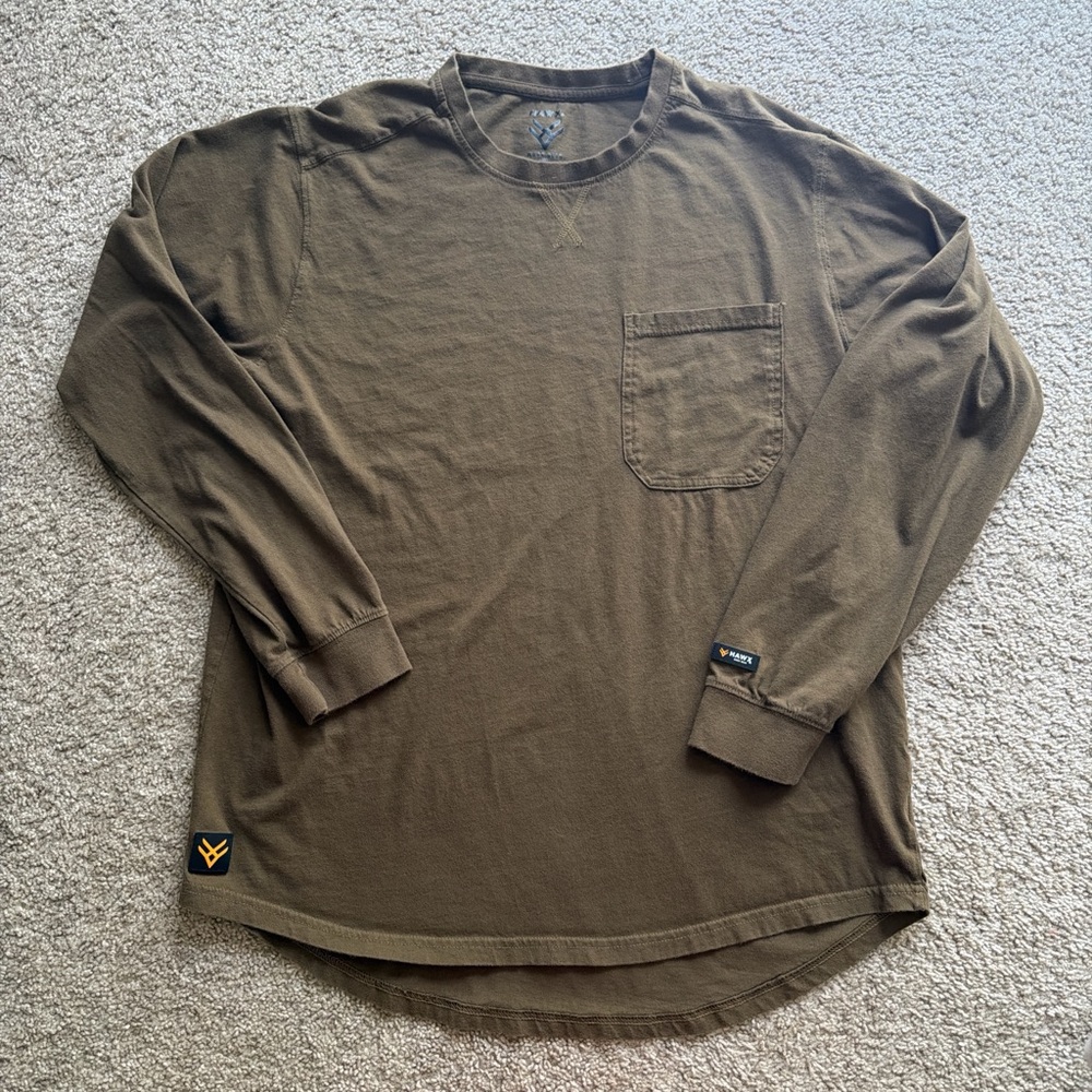 Men's Long Sleeve Pocket Shirt - Olive Brown